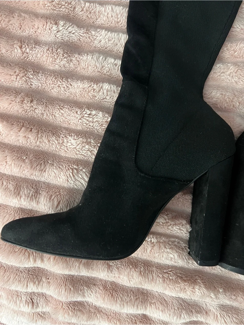 Women's Black Over-the-Knee Heeled Boots